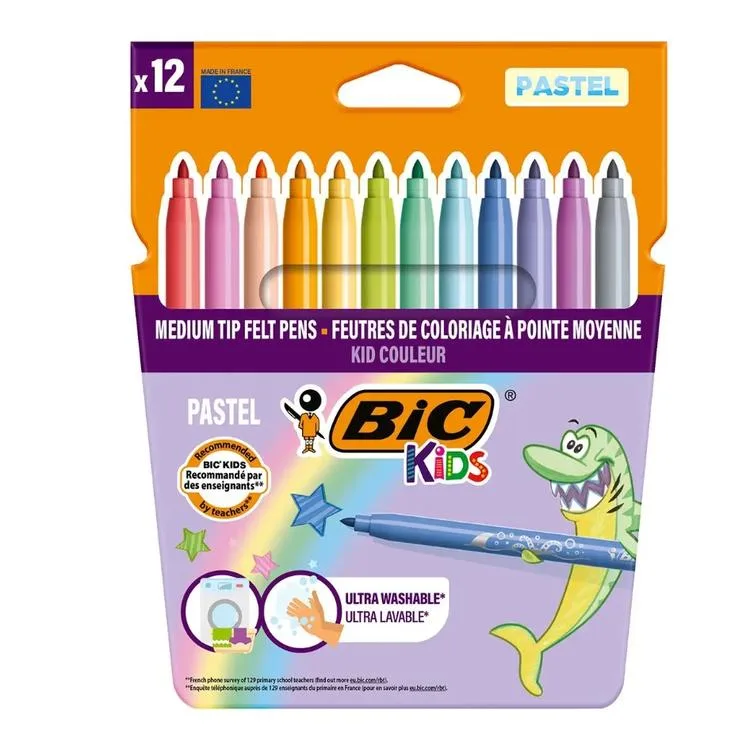 BİC KIDS COLOUR KEÇELİ BOYA KALEMİ PASTEL RENKLER 12' Lİ - 520084