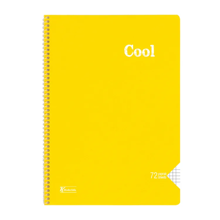 KESKİN COOL PP KAPAK SPİRALLİ DEFTER A4 72 YP. KARELİ