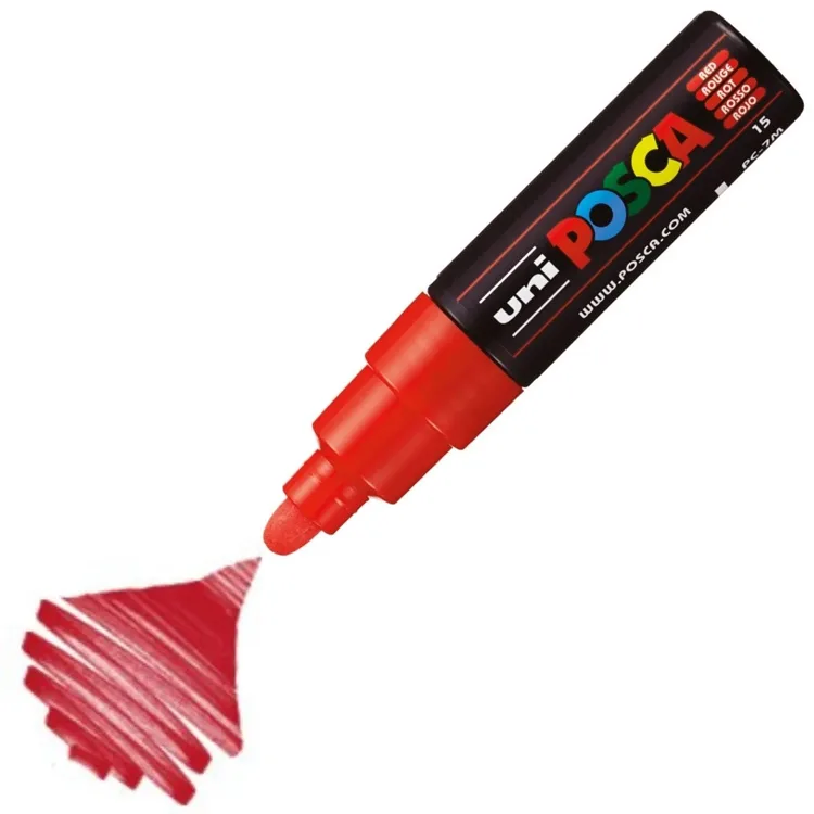 UNİ POSCA SU BAZLI POSTER MARKER 4.5-5.5 KIRMIZI PC-7M