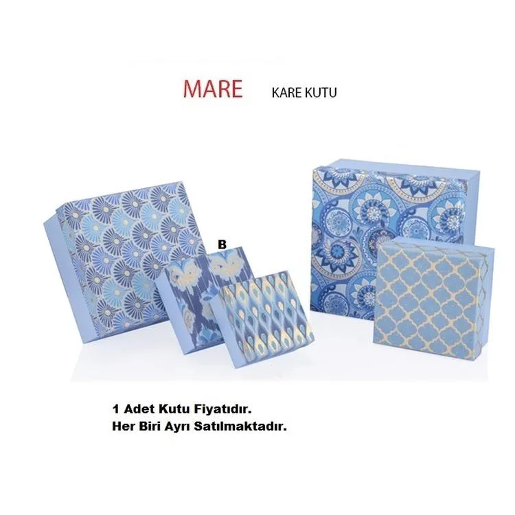 GIPTA MARE KARE HEDİYE KUTUSU BX6726 B N0:03 135x135x75mm - TEKLİ