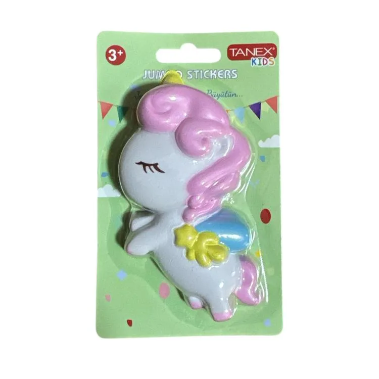 TANEX KIDS TNX-2702401 JUMBO STICKER - SQUISHY JUMBO PUFFY SEVİMLİ UNİCORN - 1 ADET