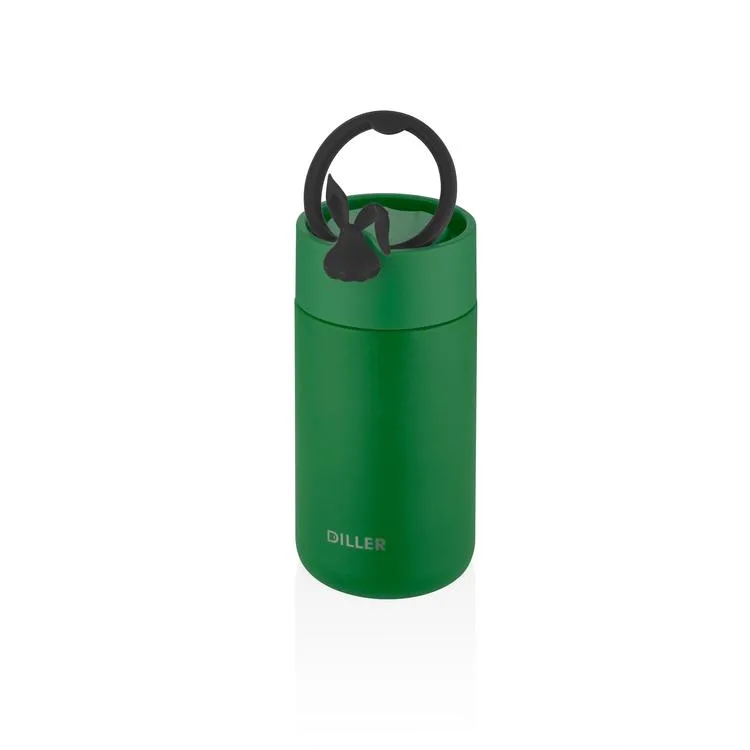 VAGONLİFE DILLER SÜZGEÇLİ TAVŞAN FİGÜRLÜ SİLİKON TAŞIMA KULPLU ÇELİK MATARA D9078 420 ML