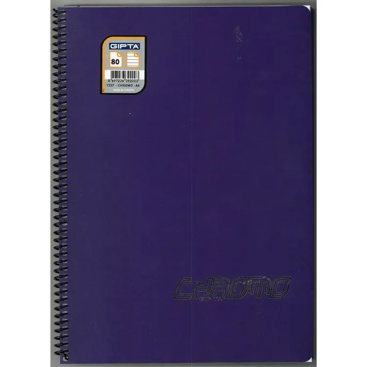 GIPTA CHROM-O SPİRALLİ PP. KAPAK A4 80YP.ÇİZGİLİ DEFTER -1337