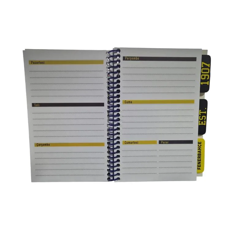 TMN 6075620 FENERBAHÇE 13 x 18 AYRAÇLI KRT. KPK. SPİRALLİ BLOKNOT PLANLAYICI