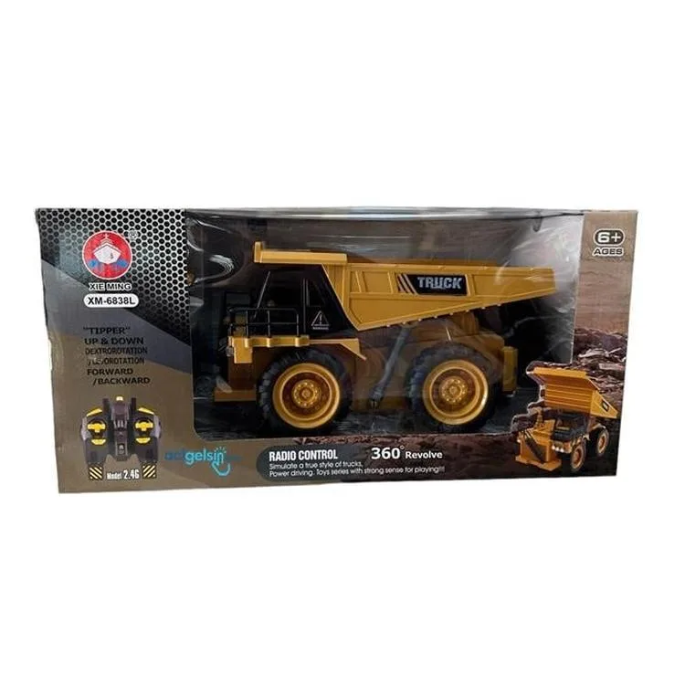 MEGA TRUCK XM-6838L UZAKTAN KUMANDALI PİLLİ IŞIKLI SESLİ İNŞAAT MOTORU KAMYON +3