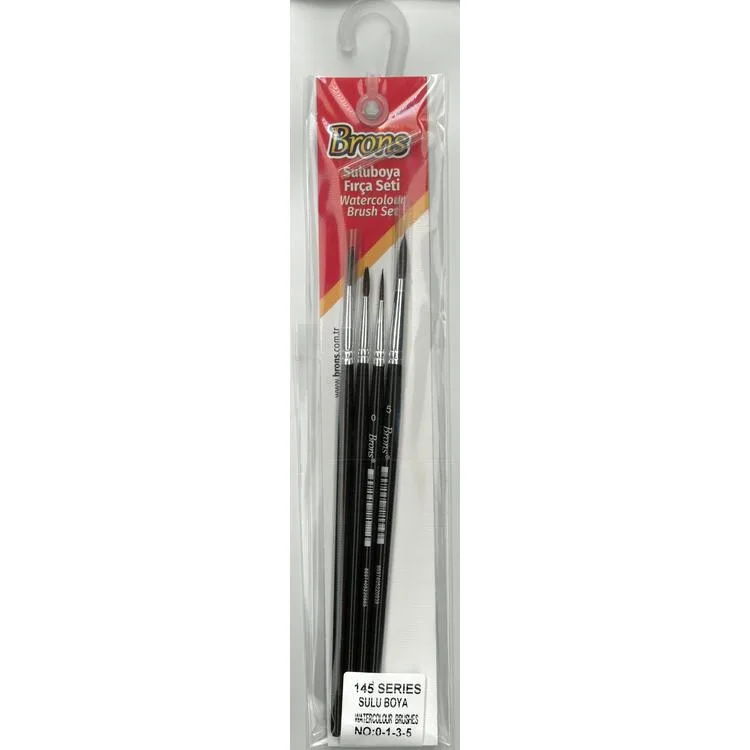 BRONS BR-616 SULU BOYA FIRÇA SETİ 4'LÜ TEK SET 145/0-1-3-5