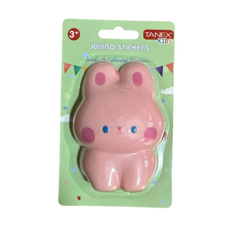 TANEX KIDS TNX-2702101 JUMBO STICKER - SQUISHY JUMBO PUFFY PEMBE TAVŞAN - 1 ADET