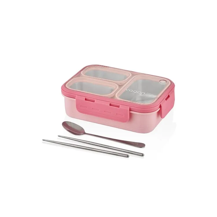 VAGONLİFE ÇELİK YEMEK KABI 3 HAZNELİ LUNCH BOX XC-7097 620 ML