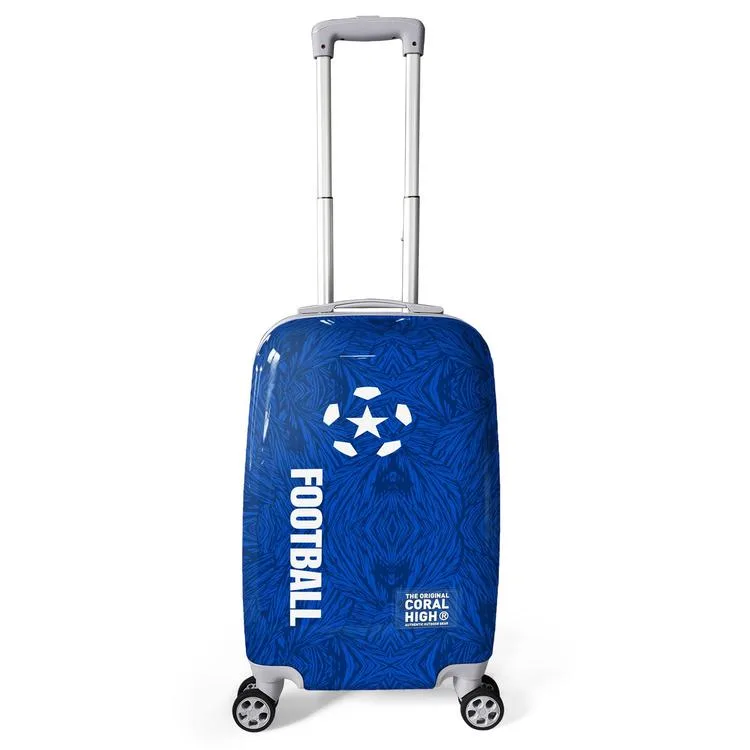 CORAL HIGH 16561 LACİVERT SAKS FUTBOL DESENLİ KABİN BOY (50cm) VALİZ
