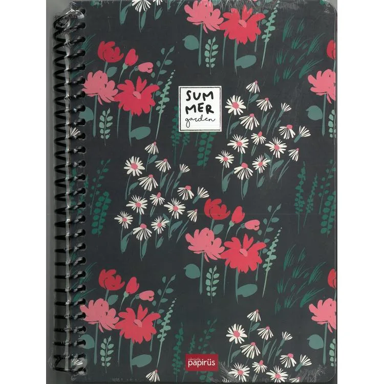 PAPİRÜS SUMMER SERT KAPAK SPİRALLİ 16X23 120YP. ÇİZGİSİZ DEFTER