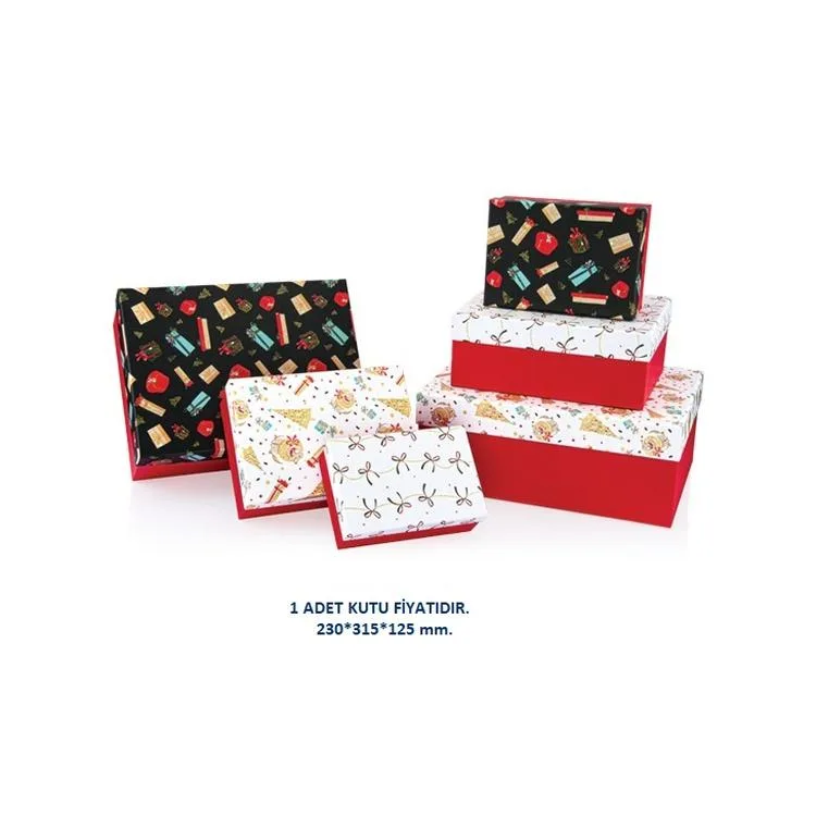 GIPTA FESTA DİKDÖRTGEN HEDİYE KUTUSU BX2701 E NO:5 230x315x125 mm - TEKLİ