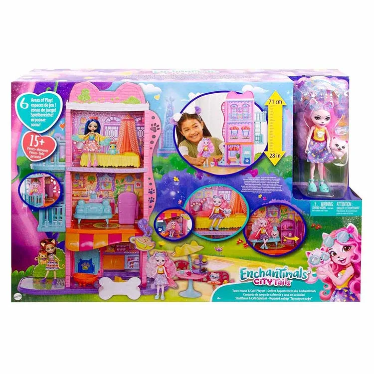 ENCHANTIMALS ŞEHİR EVİ VE KAFE OYUNU OYUN SETİ MTL-HHC18