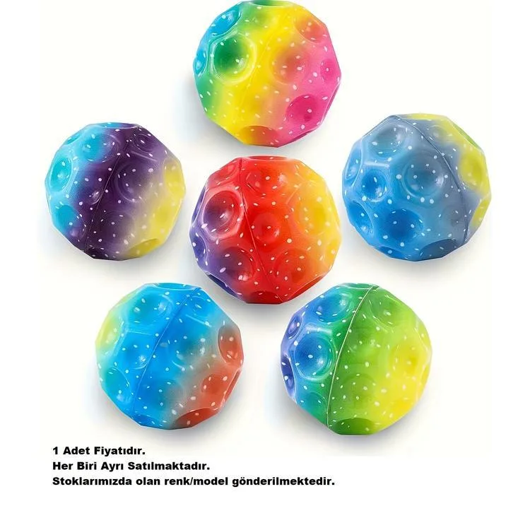 ZİZU DK2869 MOON BALL RAINBOW/CANLI RENKLER ZIPLAYAN AY TOPU (KARIŞIK RENK) 3+ TEKLİ