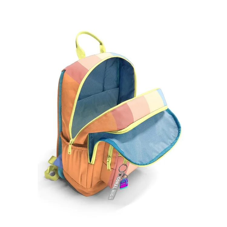 CORAL HIGH 23680 KIDS RENKLİ ÇİZGİLİ DÖRT BÖLMELİ SIRT ÇANTASI