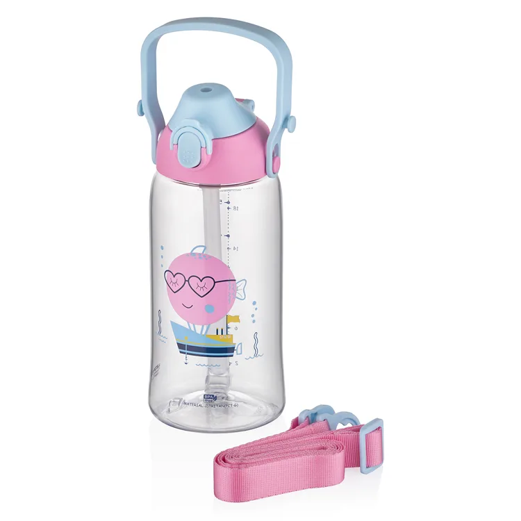 UZSPACE TRITAN PİPETLİ MATARA 2202 680 ML CUTE PINK