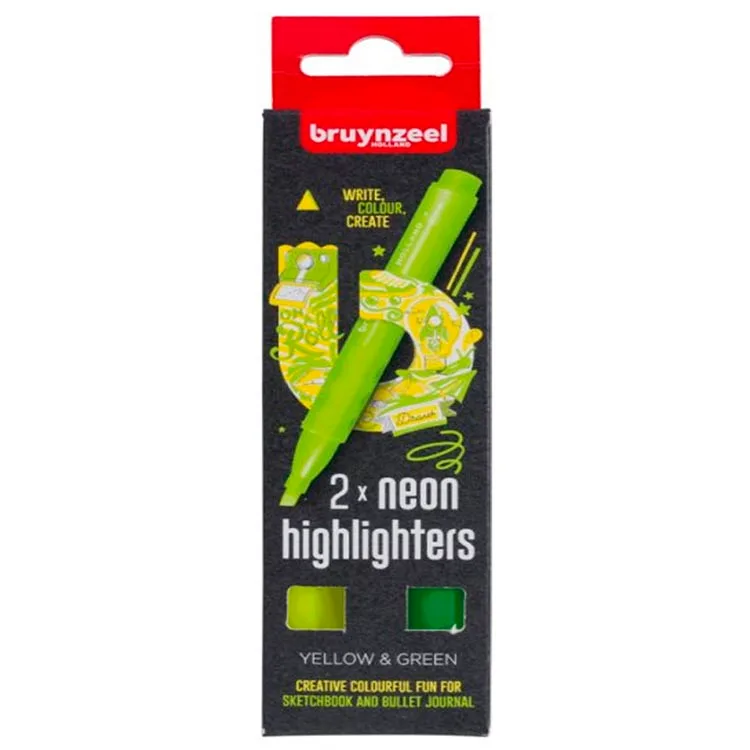 BRUYNZEEL HIGHLIGHTER NEON YEŞİL-SARI 2'Lİ FOSFORLU KALEM SETİ - B60283102