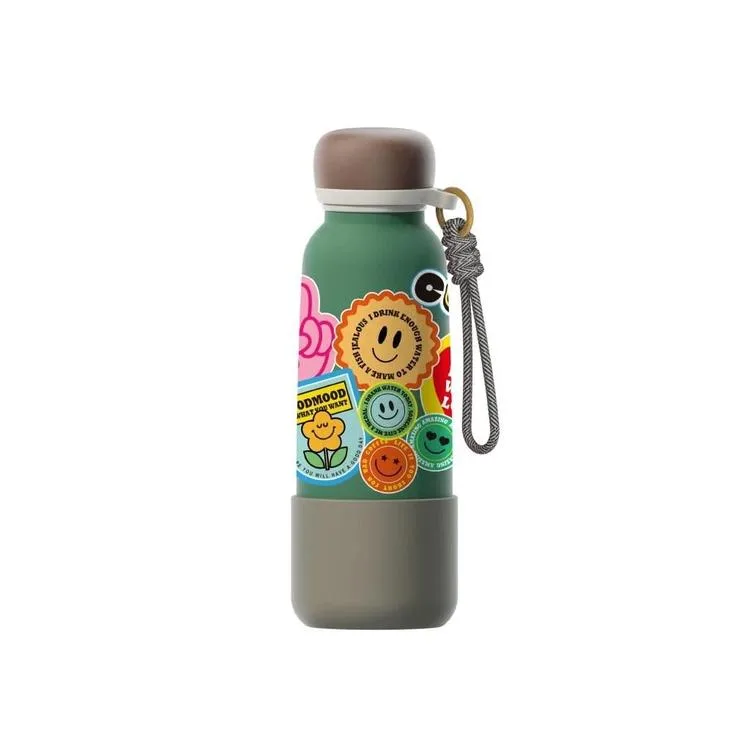 VAGONLİFE ÇELİK PİPETLİ KULLANIM İP EL ASKILI MATARA/TERMOS VGN1105 550ML - YEŞİL