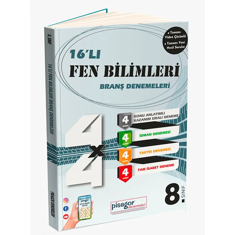 ZEKA KÜPÜ 8. SINIF PİSAGOR 16'LI FEN BİLİMLERİ BİLGİSİ BRANŞ DENEMELERİ