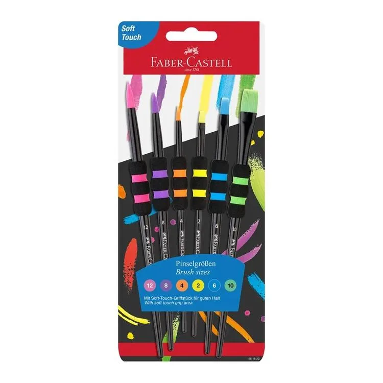 FABER CASTELL SOFT TOUCH FIRÇA SETİ 6'LI (12-8-4-2-6-10) -5600481622