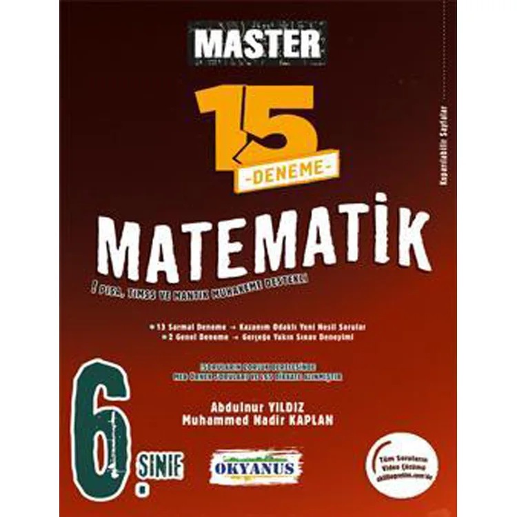 OKYANUS 6. SINIF MASTER MATEMATİK 15 DENEME