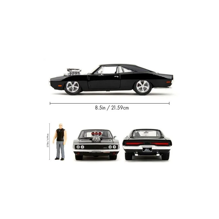 SİMBA JADA 3205006 FAST&FURIOUS 1:24 DOM & DODGE CHARGER R/T METAL ARABA VE FİGÜR 8+