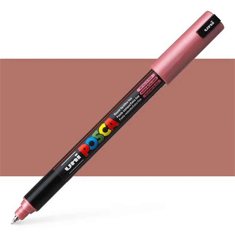 UNİ POSCA SU BAZLI POSTER MARKER 0.7 PC-1MR 0.7 METALİK KIRMIZI