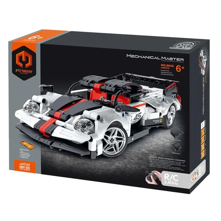SUNMAN İM. MASTER NO.8045 UZAKTAN KUMANDALI R/C 2.4GHz SPOR ARABA BEYAZ LEGO YAPIM SETİ 476 PARÇA 6+