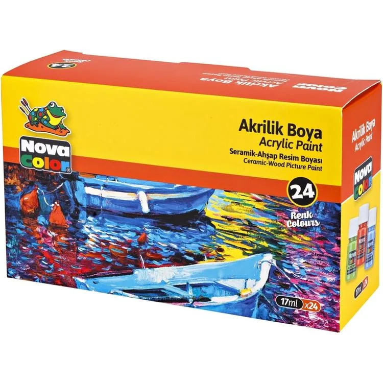 NOVA COLOR NC-2009 AKRİLİK BOYA SETİ 17ml 24 RENK