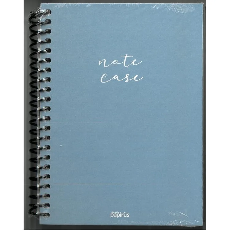 PAPİRÜS NOTE CASE SİMLİ SERT KAPAK SPİRALLİ 14X19 120YP. ÇİZGİLİ DEFTER