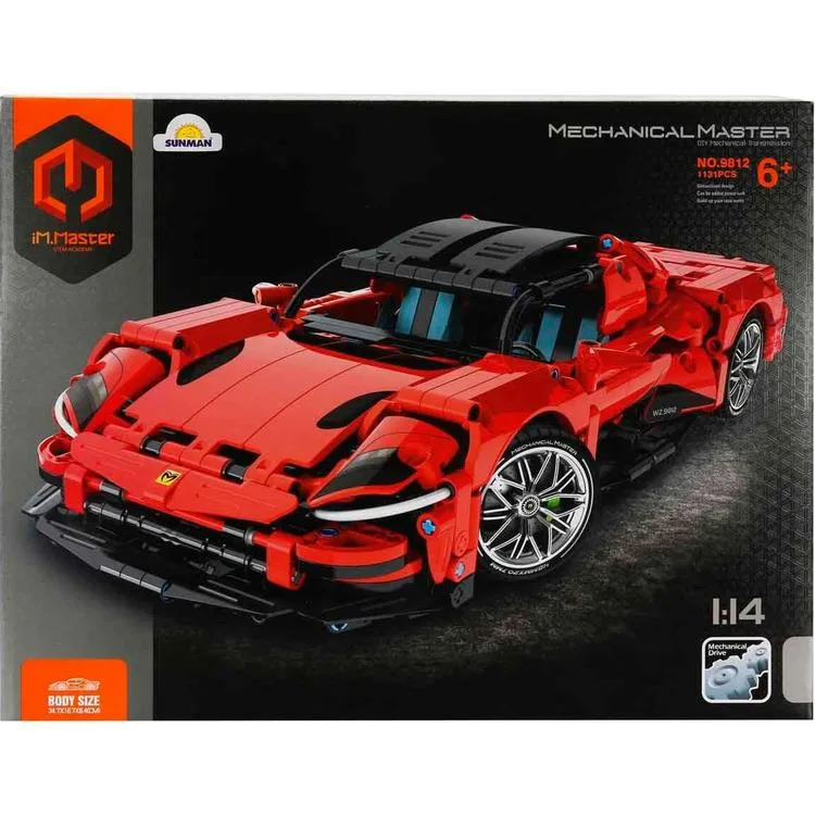 SUNMAN İM. MASTER NO.9812 1:14 SÜPER ARABA KIRMIZI LEGO YAPIM SETİ 1131 PARÇA 6+
