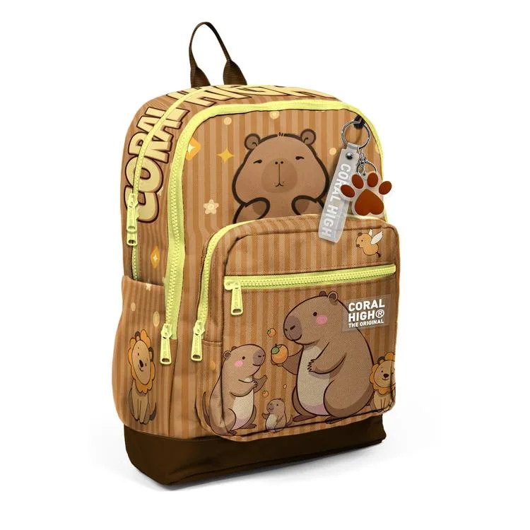 CORAL HIGH 23783 CAPYBARA DESENLİ DÖRT BÖLMELİ SIRT ÇANTASI