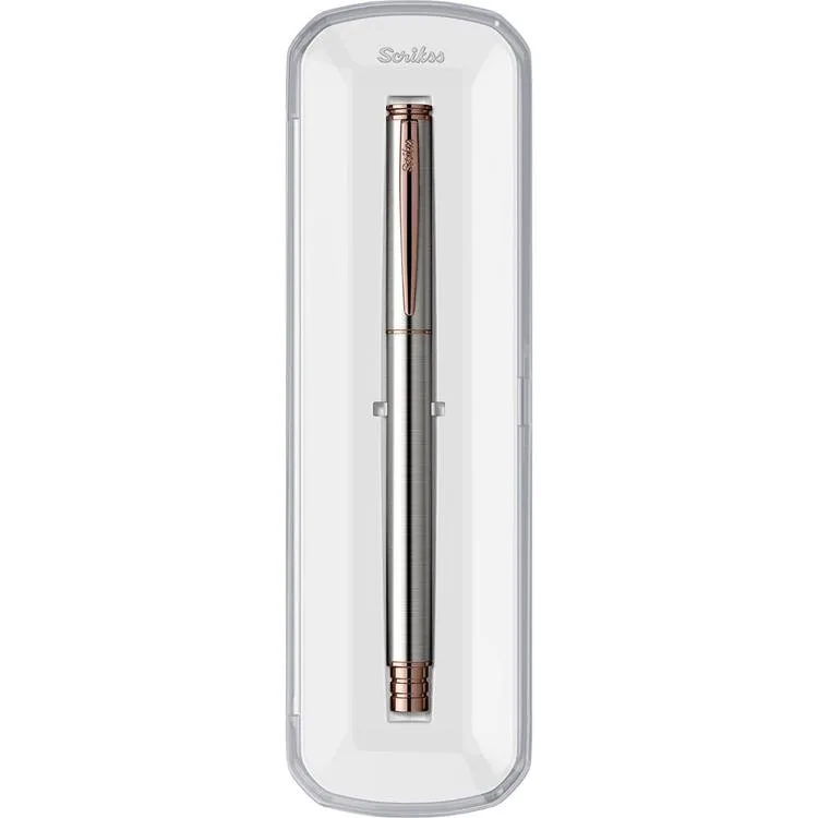SCRIKSS 64 ROLLER KALEM KRİSTAL KUTU - BRONZ KROM