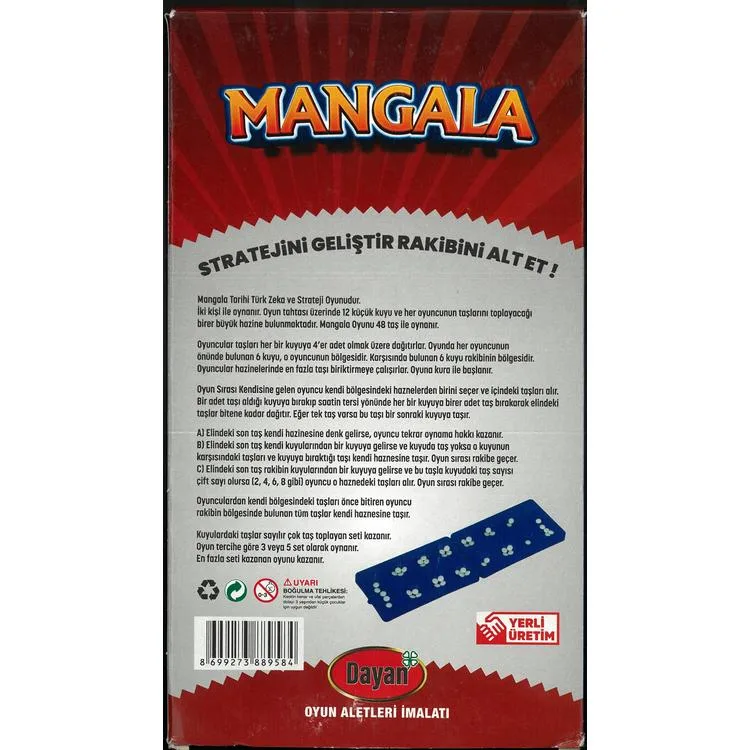 DAYAN DO-00016 PLASTİK MANGALA ZEKA VE STRATEJİ KUTU OYUNU +3