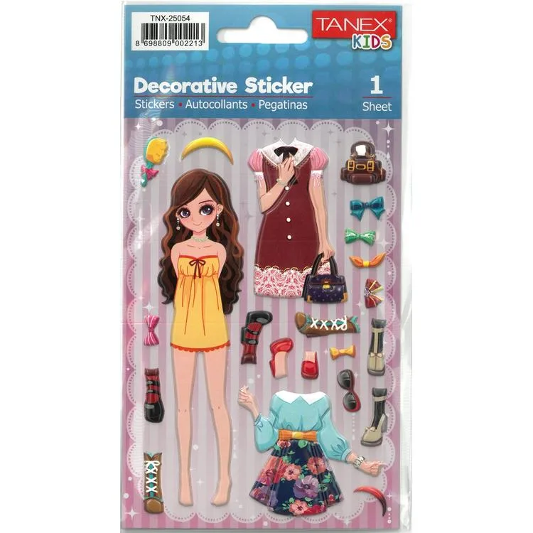 TANEX KIDS TNX-25054 DEKORATİF ETİKETLER - KIYAFET SERİSİ STICKER