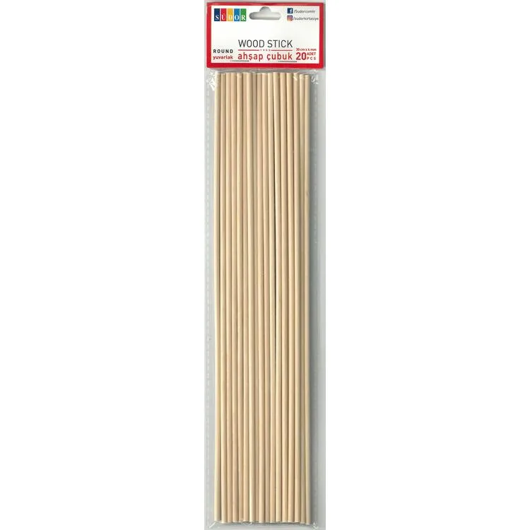 SÜDOR BS135 AHŞAP ÇUBUK 30 CM X 4 MM 20'Lİ