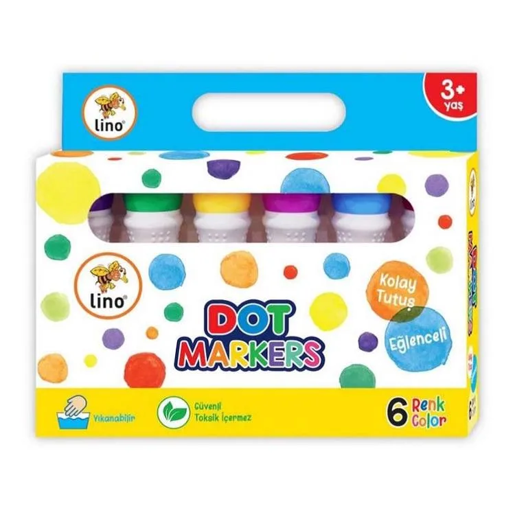 LINO LN-606 YIKANABİLİR DOT MARKER 6 RENK