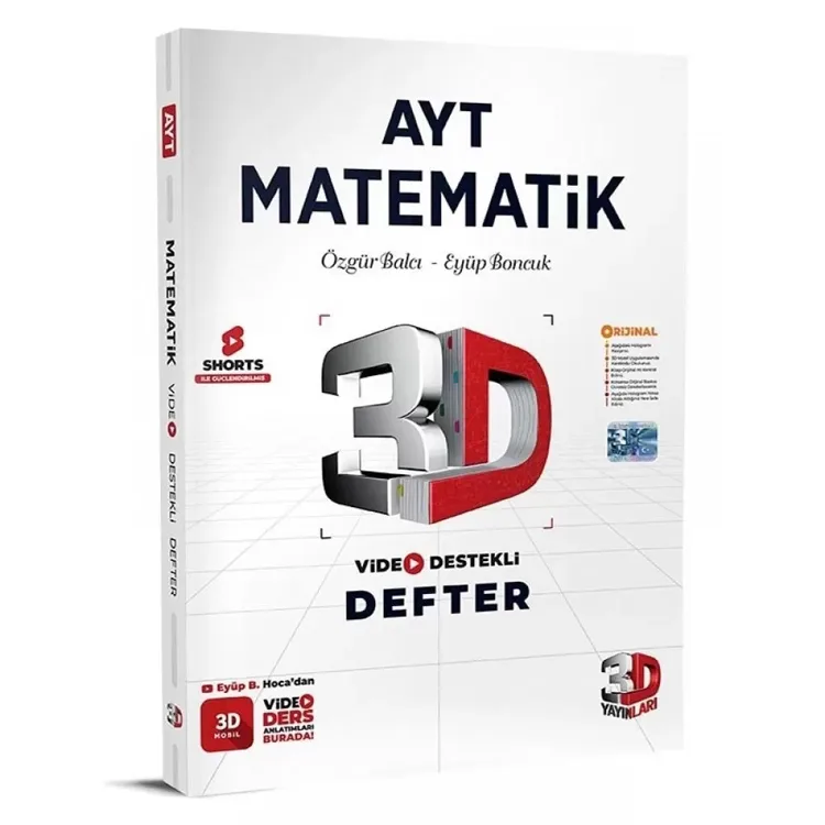 3D AYT MATEMATİK VİDEO DESTEKLİ DEFTER