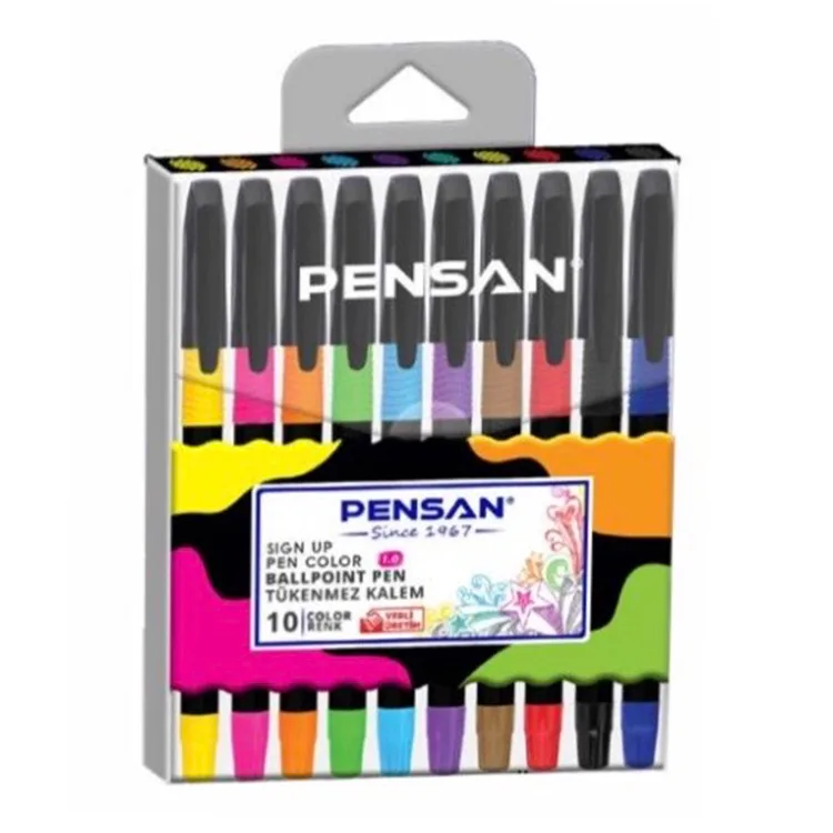 PENSAN SIGN UP TÜKENMEZ KALEM 1mm. RENKLİ 10'lu PE2410/S10