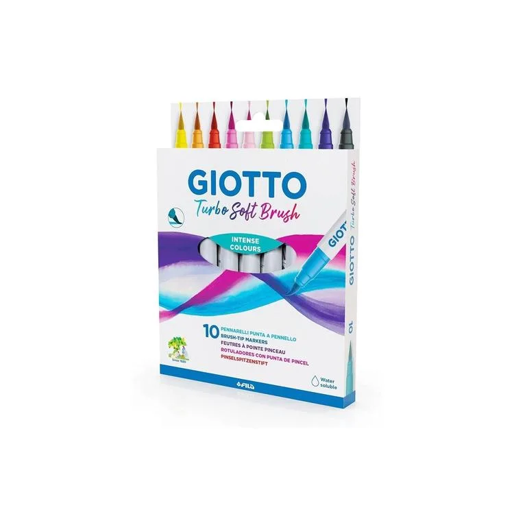 GIOTTO TURBO SOFT BRUSH SUDA ÇÖZÜNÜR INTENSE COLOURS 10'LU