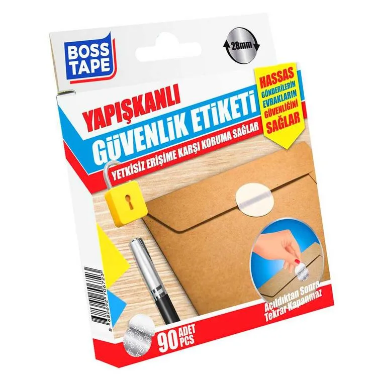 BOSS TAPE 28 MM GÜVENLİK ETİKETİ BANTI 90 'LI KUTULU