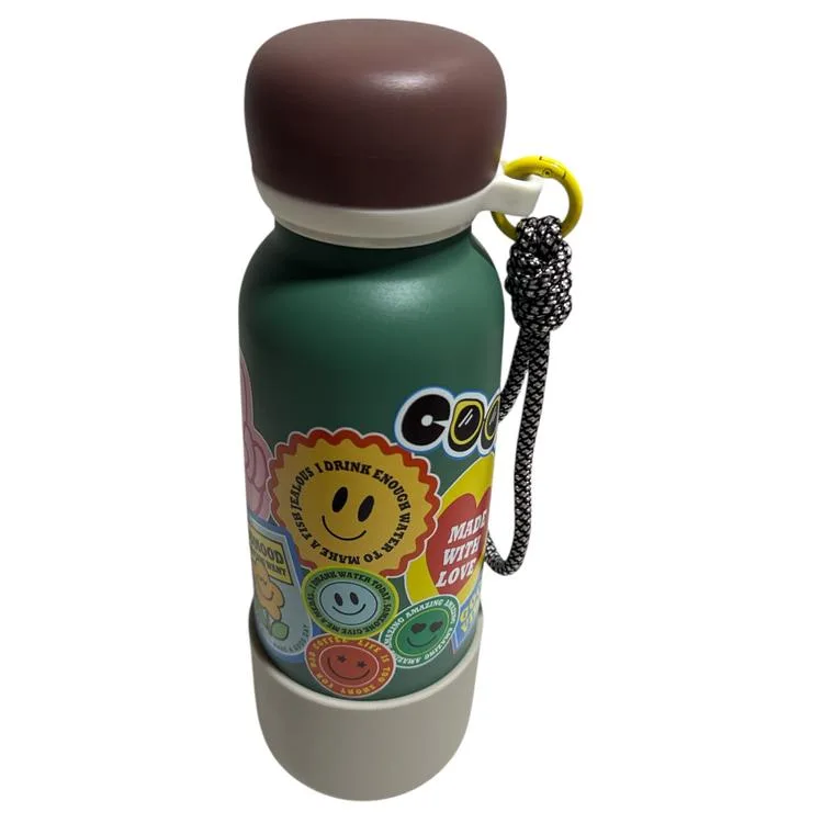 VAGONLİFE ÇELİK PİPETLİ KULLANIM İP EL ASKILI MATARA/TERMOS VGN1105 550ML - YEŞİL