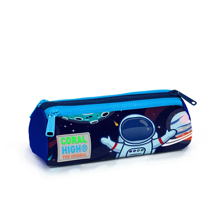 CORAL HIGH 22024 ÜÇ BÖLMELİ DESENLİ KALEM ÇANTASI MAVİ(SAX)