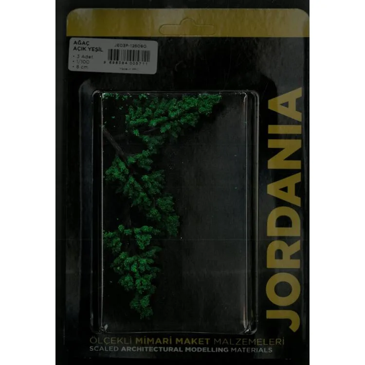 JORDANIA MAKET ÖLÇEKLİ JE03P-126080 AÇIK YEŞİL AĞAÇ 1/100 8cm. 3'LÜ TEK PAKET
