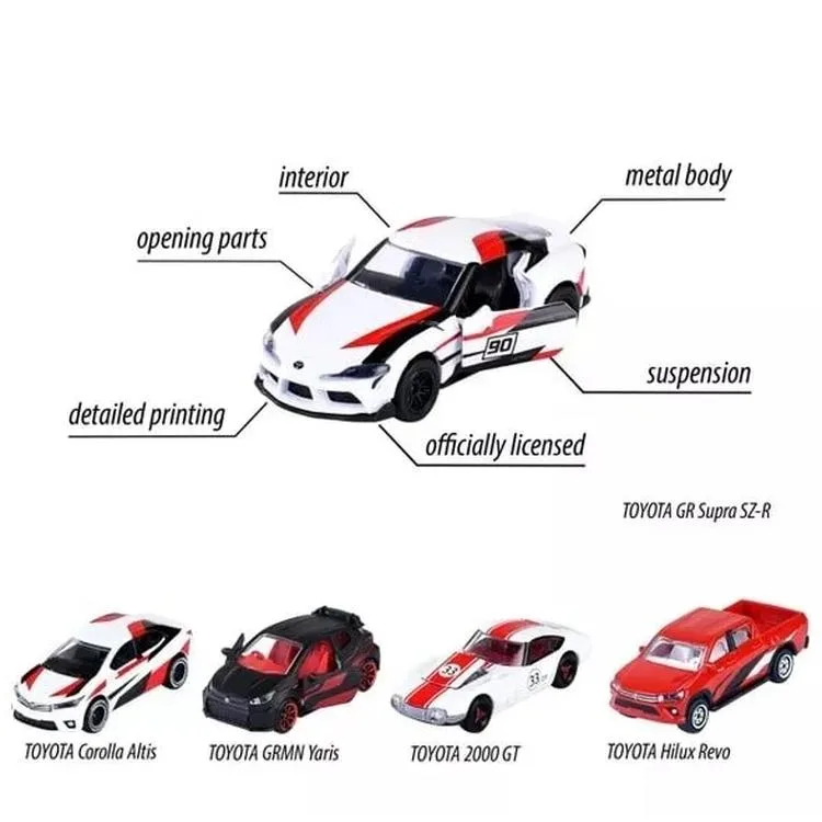 SİMBA MAJORETTE 2053189 TOYOTA RACING SERİSİ 5'Lİ ARABA SETİ 1:64 3+
