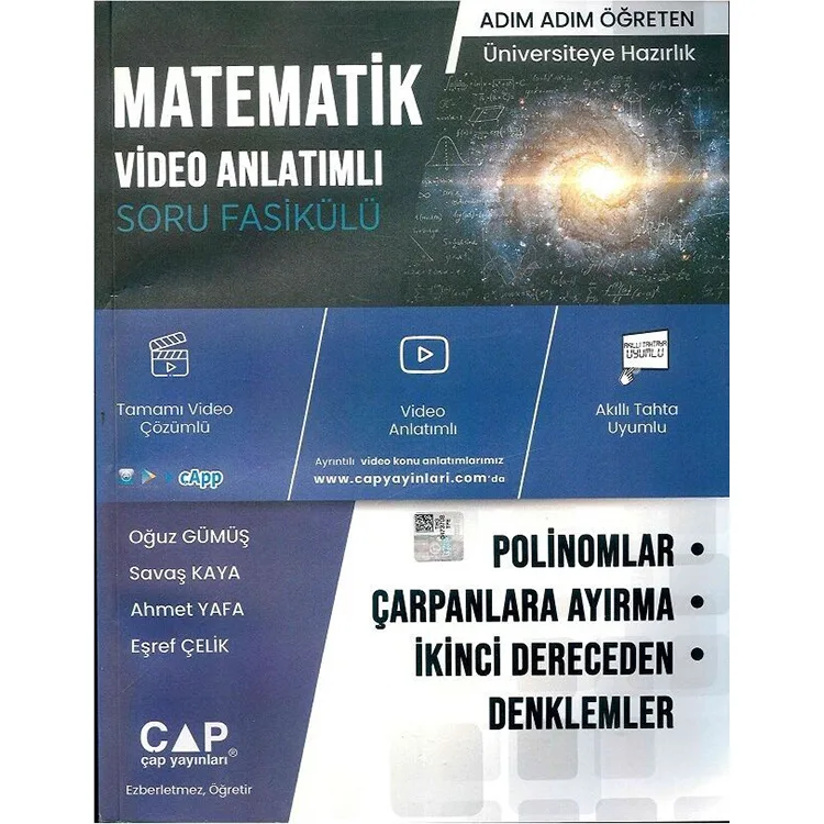 ÇAP YAYINLARI MATEMATİK POLİNOMLAR ÇARPANLARA AYIRMA İKİNCİ DERECEDEN DENKLEMLER