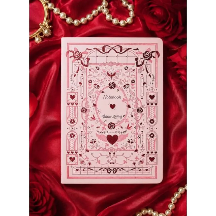 VICTORIA'S JOURNALS 126-2640 AMOUR VEGAN DERİ SERT KAPAK A5 100gr.96YP.ÇİZGİLİ DEFTER - PEMBE