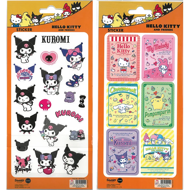 HELLO KİTTY/KUROMİ KAĞIT STİCKER 2'Lİ SET