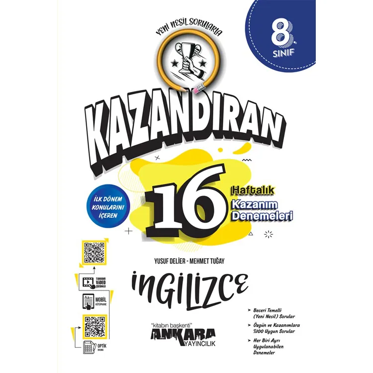 ANKARA YAYINLARI 8. SINIF LGS KAZANDIRAN İNGİLİZCE 16 HAFTALIK KAZANIM DENEMELERİ
