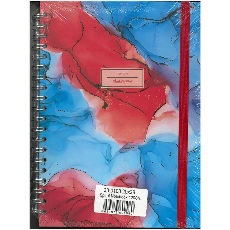 VICTORIA'S JOURNALS 0108 NOTES 20x28cm SPİRALLİ SERT KAPAK 90gr. 40YP. DÜZ + 40 YP. NOKTALI + 40YP.ÇİZGİLİ DEFTER