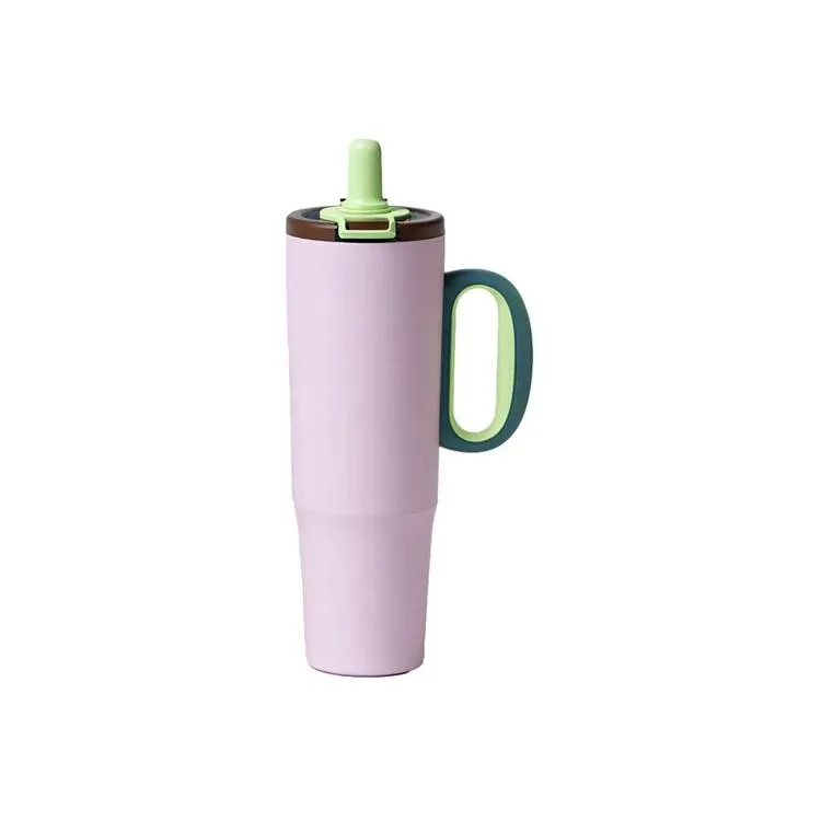 VAGONLİFE ÇELİK PİPETLİ/ PİPETSİZ ÇİFT KULLANIM KULPLU CUP/TERMOS VGN1114 1200ML - PEMBE